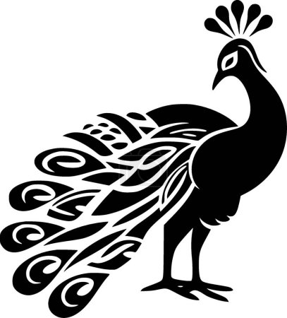Peacock - minimalist and simple silhouette - vector illustration
