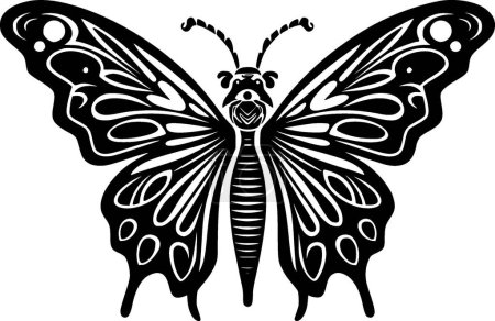 Beetle - black and white vector illustration