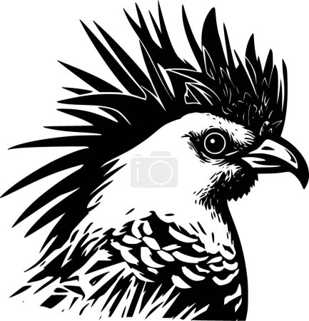 Cacatúa - ilustración vectorial en blanco y negro