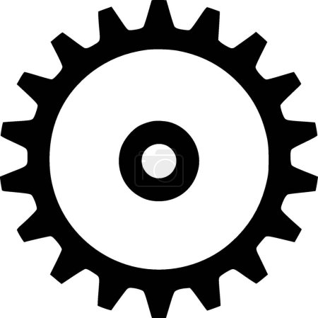 Engrenage - logo plat et minimaliste - illustration vectorielle