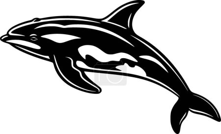 Orca - minimalist and simple silhouette - vector illustration
