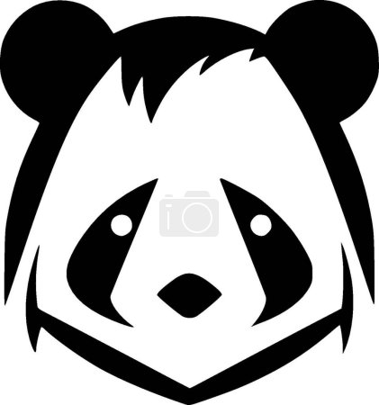 Panda - silueta minimalista y simple - ilustración vectorial