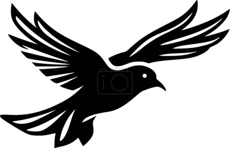 Petrel - black and white vector illustration