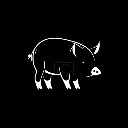 Schwein - minimalistische und einfache Silhouette - Vektorillustration