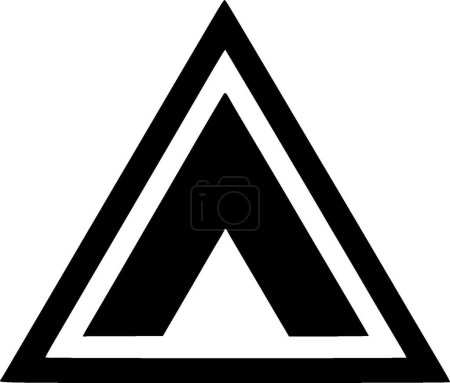 Illustration for Triangle - black and white vector illustration - Royalty Free Image