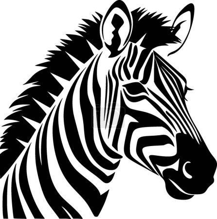 Illustration for Zebra - minimalist and flat logo - vector illustration - Royalty Free Image