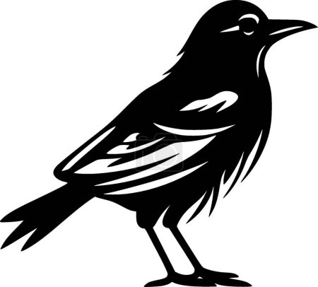 Cuervo - logo minimalista y plano - ilustración vectorial