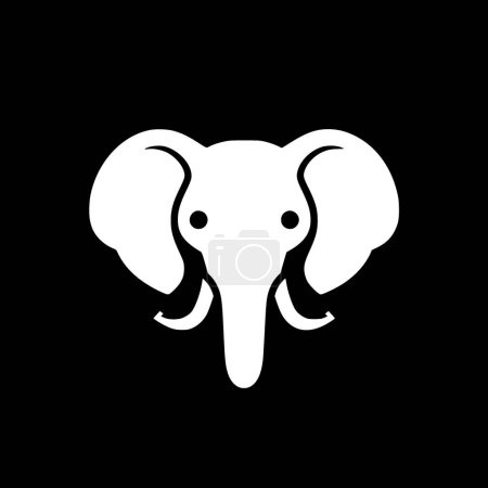 Elefant - schwarz-weiße Vektorillustration