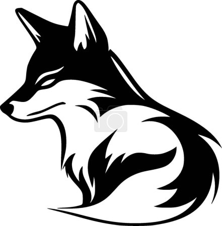 Fuchs - schwarz-weißes Icon - Vektorillustration