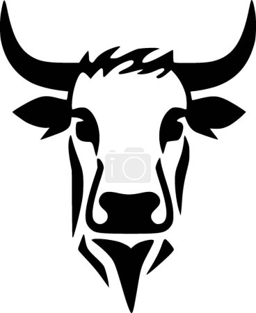 Vaca montañosa - silueta minimalista y simple - ilustración vectorial