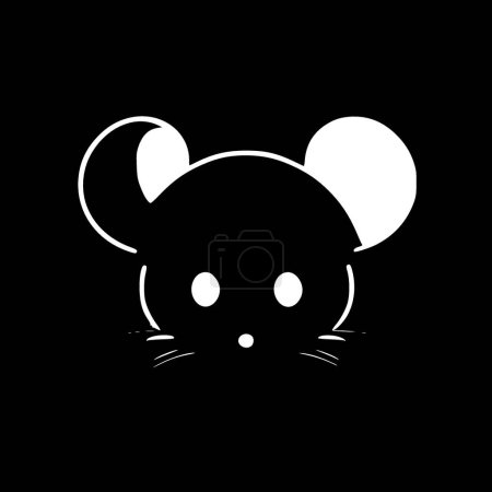 Ratón - logo minimalista y plano - ilustración vectorial