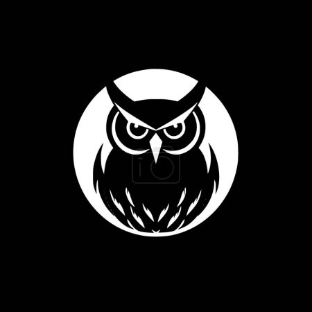 Owl - minimalist and flat logo - vector illustration