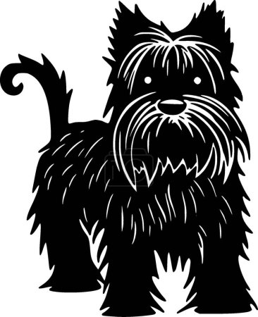 terrier escocés - icono aislado en blanco y negro - ilustración vectorial