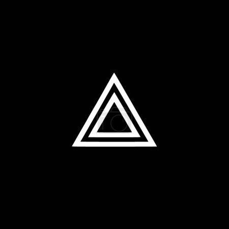 Triangle - illustration vectorielle en noir et blanc
