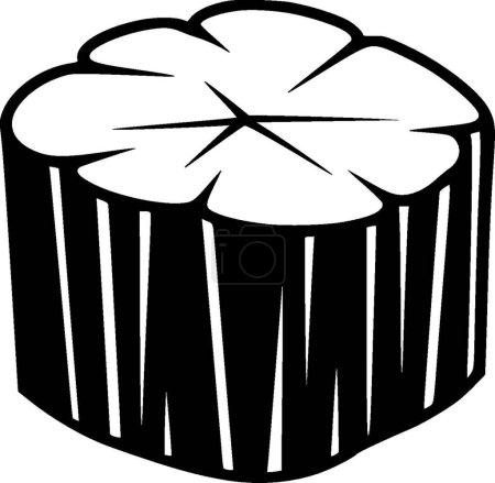 Bois - icône isolée en noir et blanc - illustration vectorielle
