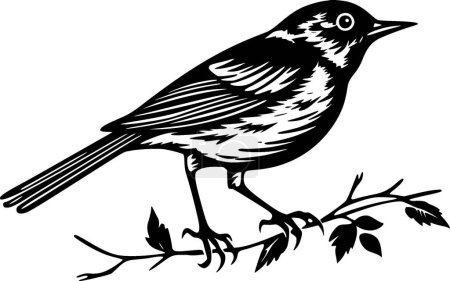 Bird - logo minimalista y plano - ilustración vectorial