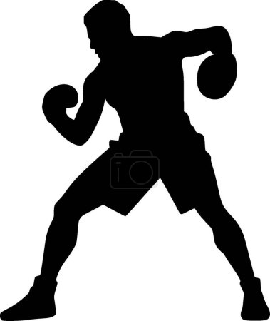 Boxeo - ilustración vectorial en blanco y negro