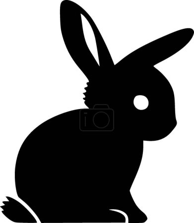 Bunny - icono aislado en blanco y negro - ilustración vectorial