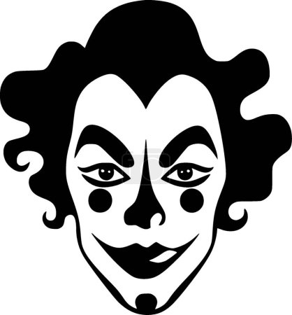 Clown - minimalist and simple silhouette - vector illustration