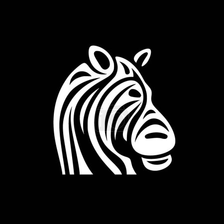 Hippopotamus - black and white isolated icon - vector illustration