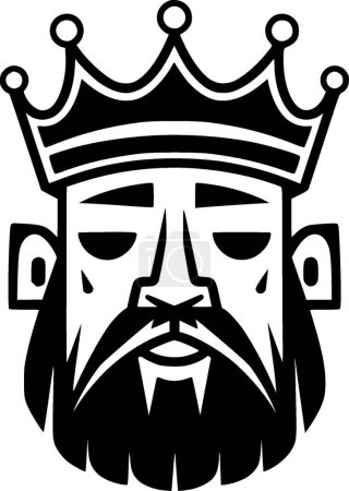 King - black and white isolated icon - vector illustration