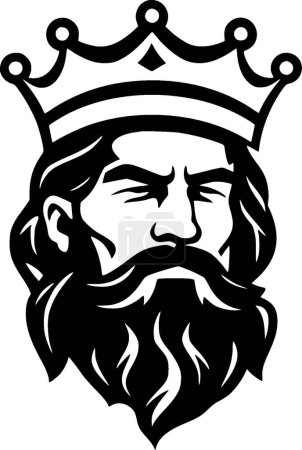 Roi - icône isolée en noir et blanc - illustration vectorielle