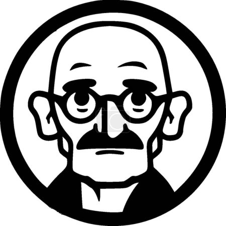 Papa - ilustración vectorial en blanco y negro