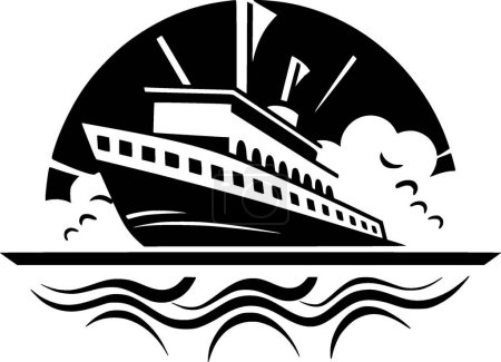 Boot - schwarz-weißes Icon - Vektorillustration