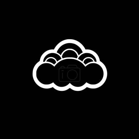 Cloud - minimalist and flat logo - vector illustration