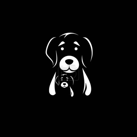 Hundemama - schwarz-weißes Icon - Vektorillustration