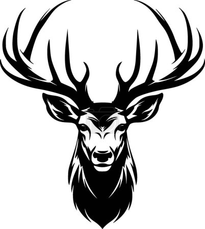 Elk - minimalist and simple silhouette - vector illustration