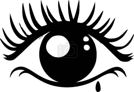 Eyes - minimalist and flat logo - vector illustration