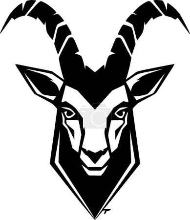 Goat - black and white isolated icon - vector illustration