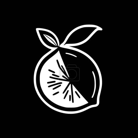 Lemon - black and white isolated icon - vector illustration