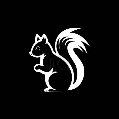 Squirrel - black and white vector illustration