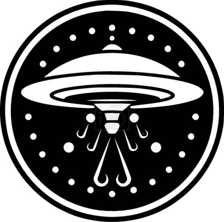Ufo - Schwarz-Weiß-Vektorillustration