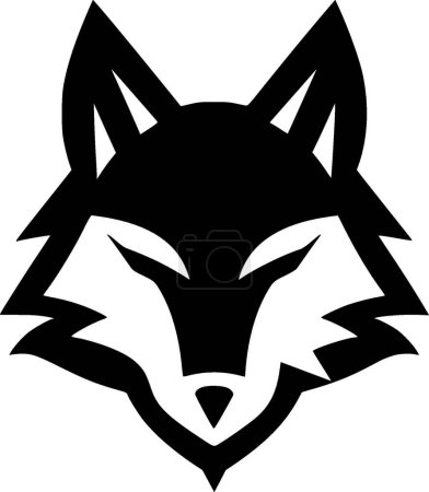Lobo - logo minimalista y plano - ilustración vectorial