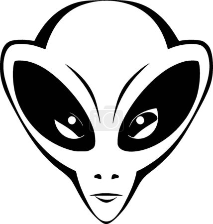Alien - minimalistisches und flaches Logo - Vektorillustration