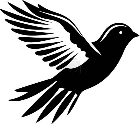 Aves - ilustración vectorial en blanco y negro