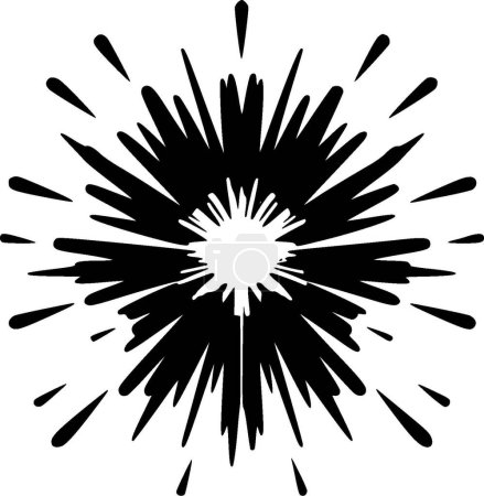 Explosion - illustration vectorielle en noir et blanc