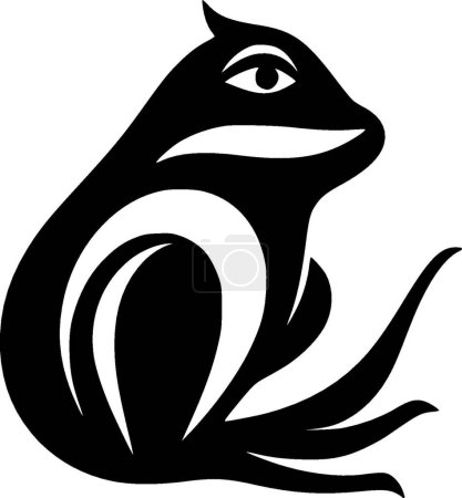 Frosch - schwarz-weißes Icon - Vektorillustration