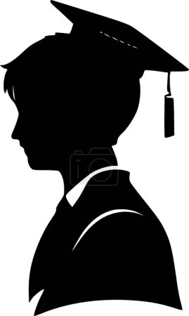 Graduate - minimalist and flat logo - vector illustration