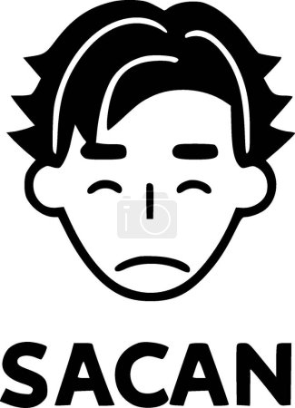 Sarcasmo - ilustración vectorial en blanco y negro