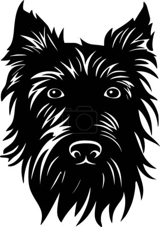 Scottish terrier - black and white vector illustration