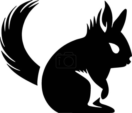 Eichhörnchen - schwarz-weiße Vektorillustration
