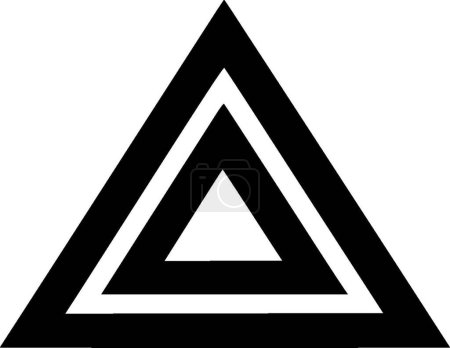 Triangle - black and white vector illustration