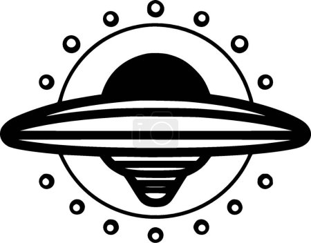 Ufo - silhouette minimaliste et simple - illustration vectorielle