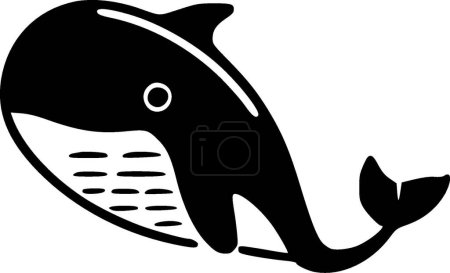 Whale - minimalist and simple silhouette - vector illustration