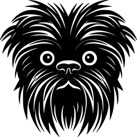 Affenpinscher - Schwarz-Weiß-Ikone - Vektorillustration
