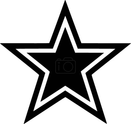 Estrellas - icono aislado en blanco y negro - ilustración vectorial